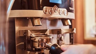 Image of closeup coffee machine