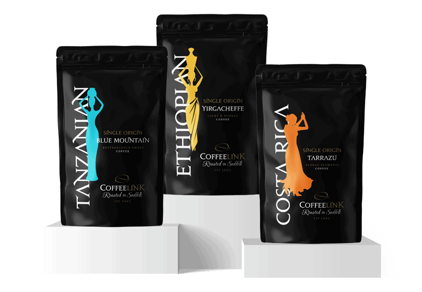 Collection of single origin coffee bags